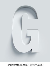 Letter G Slanted 3d Font Engraved And Extruded From The Surface