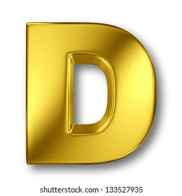 3d Gold Letter D Isolated White Stock Illustration 479931595