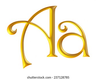 Letter Gold Metal On White Background Stock Illustration 237128779 ...