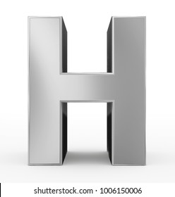 letter H 3d silver isolated on white 