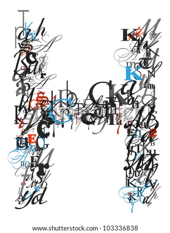Letter H Alphabet Different Font Letters Stock Illustration