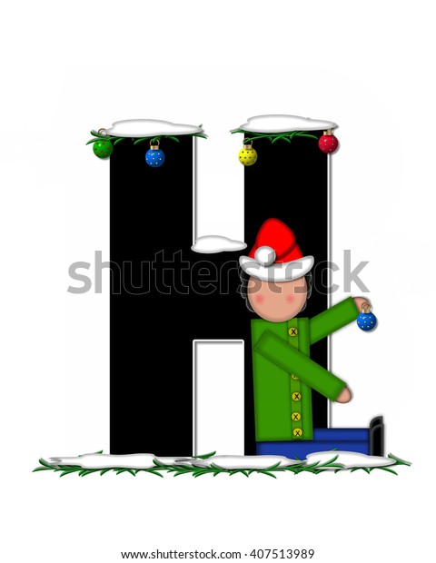 Letter H Alphabet Set Children Christmas Stock Illustration 407513989