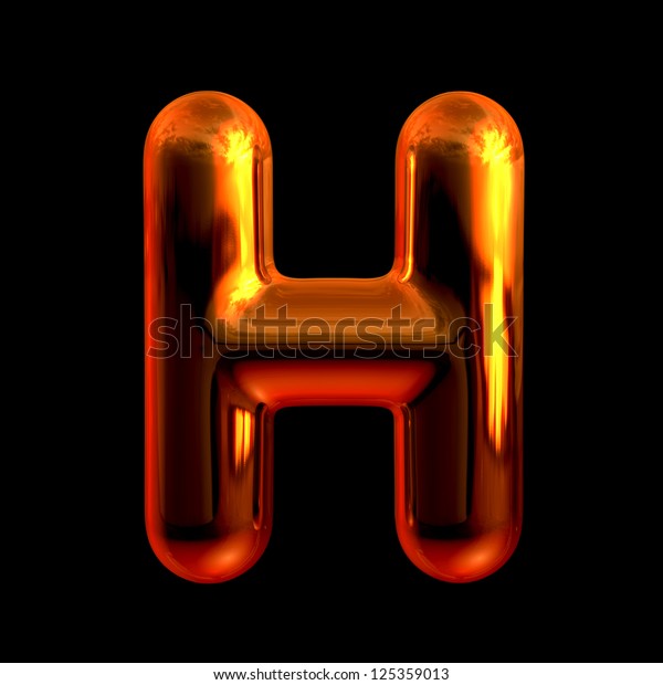 Letter H Chrome Orange Sunset Alphabet Stock Illustration 125359013 ...