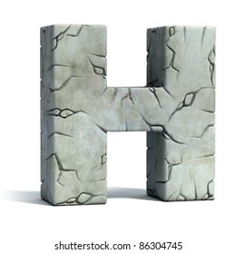 Letter H Cracked Stone 3d Font