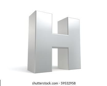 letter H in metal