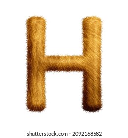 Letter H Realistic Fur Isolated On Stock Illustration 2092168582 ...