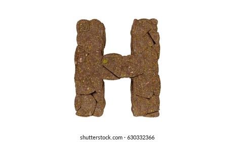 Letter H. Soil Texture. Cracked Dirt Ground Font.