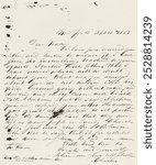 Letter to Henry Meade from Charles Richard Meade (1853). Vintage handwritten Letter to Henry Meade from Charles Richard Meade art illustration, ephemera letter handwritten art print.