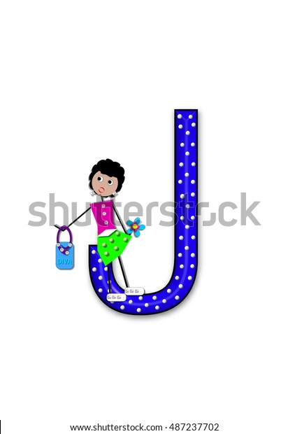 Letter J Alphabet Set Diva Doll Stock Illustration