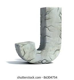 Letter J Cracked Stone 3d Font