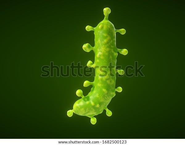 Letter J Shaped Virus Bacteria Cell Stock Illustration