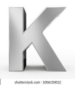 Letter K 3d Metal Isolated On Stock Illustration 631372475