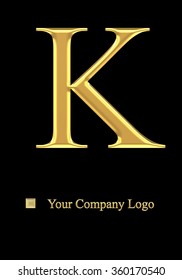 Letter K Alphabet Design Gold And Shine