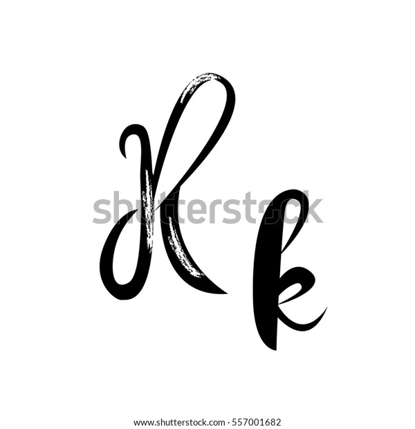 Letter K Alphabet Lettering Calligraphy Manuscript Stock Illustration ...