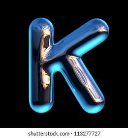 Letter K From Chrome Blue Sunset Alphabet