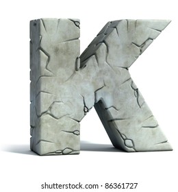 Letter K Cracked Stone 3d Font