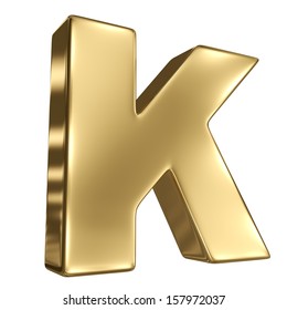 Letter K From Gold Solid Alphabet