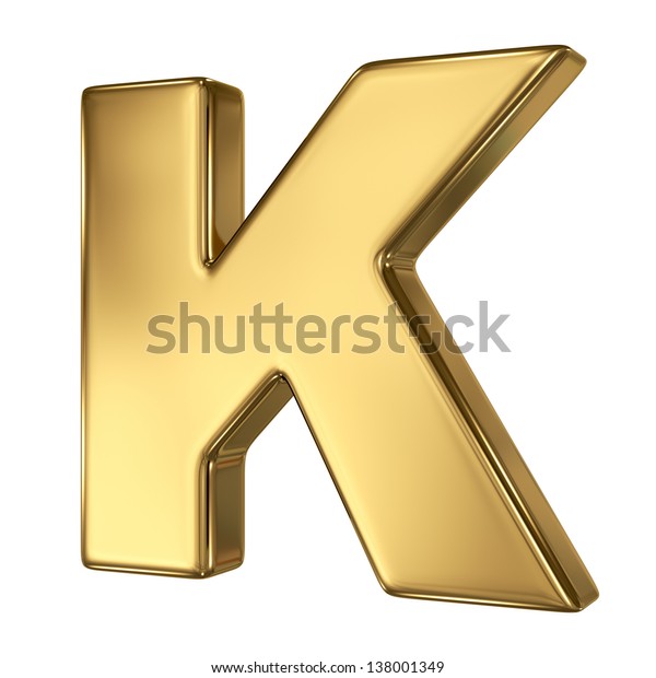 Letter K Gold Solid Alphabet Stock Illustration 138001349