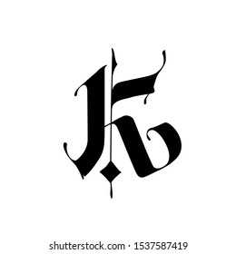 Letter K Gothic Style Alphabet Symbol Stock Illustration 1537587419 ...