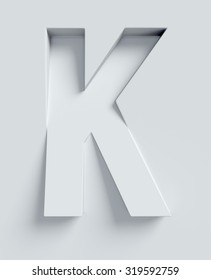 Letter K Slanted 3d Font Engraved And Extruded From The Surface