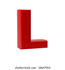 3d Red Letter L Uppercase Isolated Stock Illustration 1537080563 ...