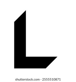 Letter L bold icon in black, outline style and transparent background - Powered by Shutterstock