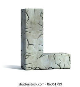 Letter L Cracked Stone 3d Font