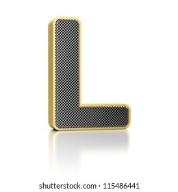 The Letter L As A Perforated Metal Object Over White