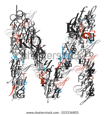 Royalty Free Stock Illustration Of Letter M Alphabet Different Font