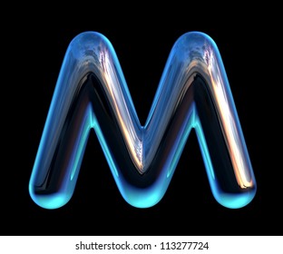 Letter M From Chrome Blue Sunset Alphabet