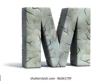 Letter M Cracked Stone 3d Font