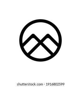 Letter M Mountain Circle Logo