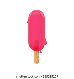 Letter I Melting Ice Lolly Font. 3D Rendering