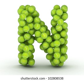 Letter N, Alphabet Of Tennis Balls