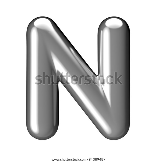 Letter N Chrome Round Solid Alphabet Stock Illustration 94389487 ...