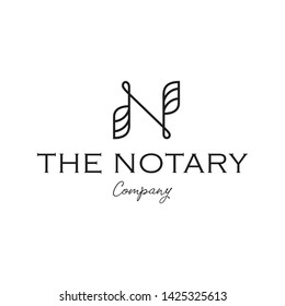 Letter N For Notary Logo Design Inspiration.