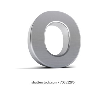 Letter O As A Brushed Metal 3D Object