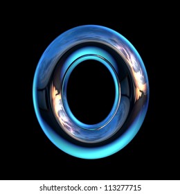 Letter O From Chrome Blue Sunset Alphabet