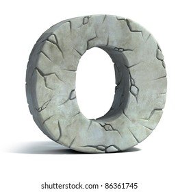 Letter O Cracked Stone 3d Font