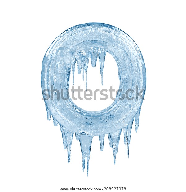文字o 白い背景に氷のフォント アルファベット のイラスト素材