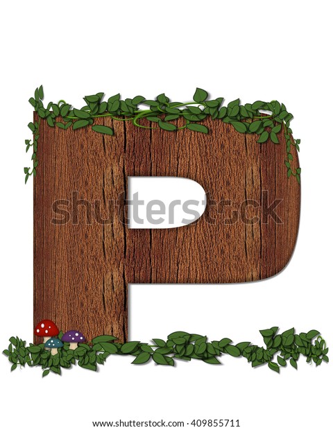 Letter P Alphabet Set Log Filled Stock Illustration 409855711