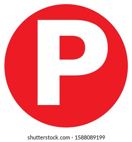 The Letter P Big Red Dot Letters And Numbers White Capitalized Font On A Big Red Dot Round Circular Background Up To 6000 X 6000 Pixels