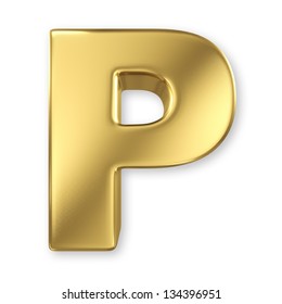 Letter P From Gold Solid Alphabet