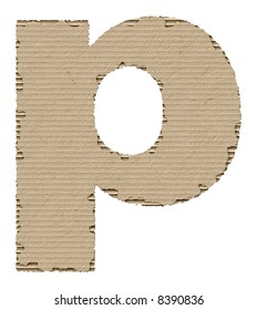 Letter P Made Torn Cardboard Stock Illustration 8390833 | Shutterstock