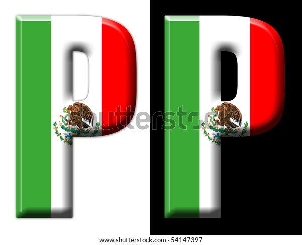 Letter P Mexican Flag のイラスト素材 54147397