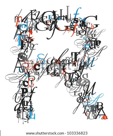 Letter R Alphabet Different Font Letters Stock Illustration