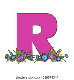 Letter R Alphabet Set Country Lane Stock Illustration 318573344