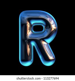 Letter R From Chrome Blue Sunset Alphabet