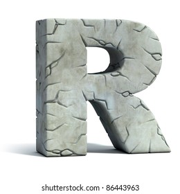 Letter R Cracked Stone 3d Font