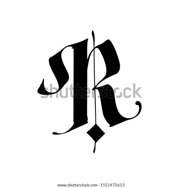 Letter R Gothic Style Alphabet Symbol Stock Illustration 1551475613
